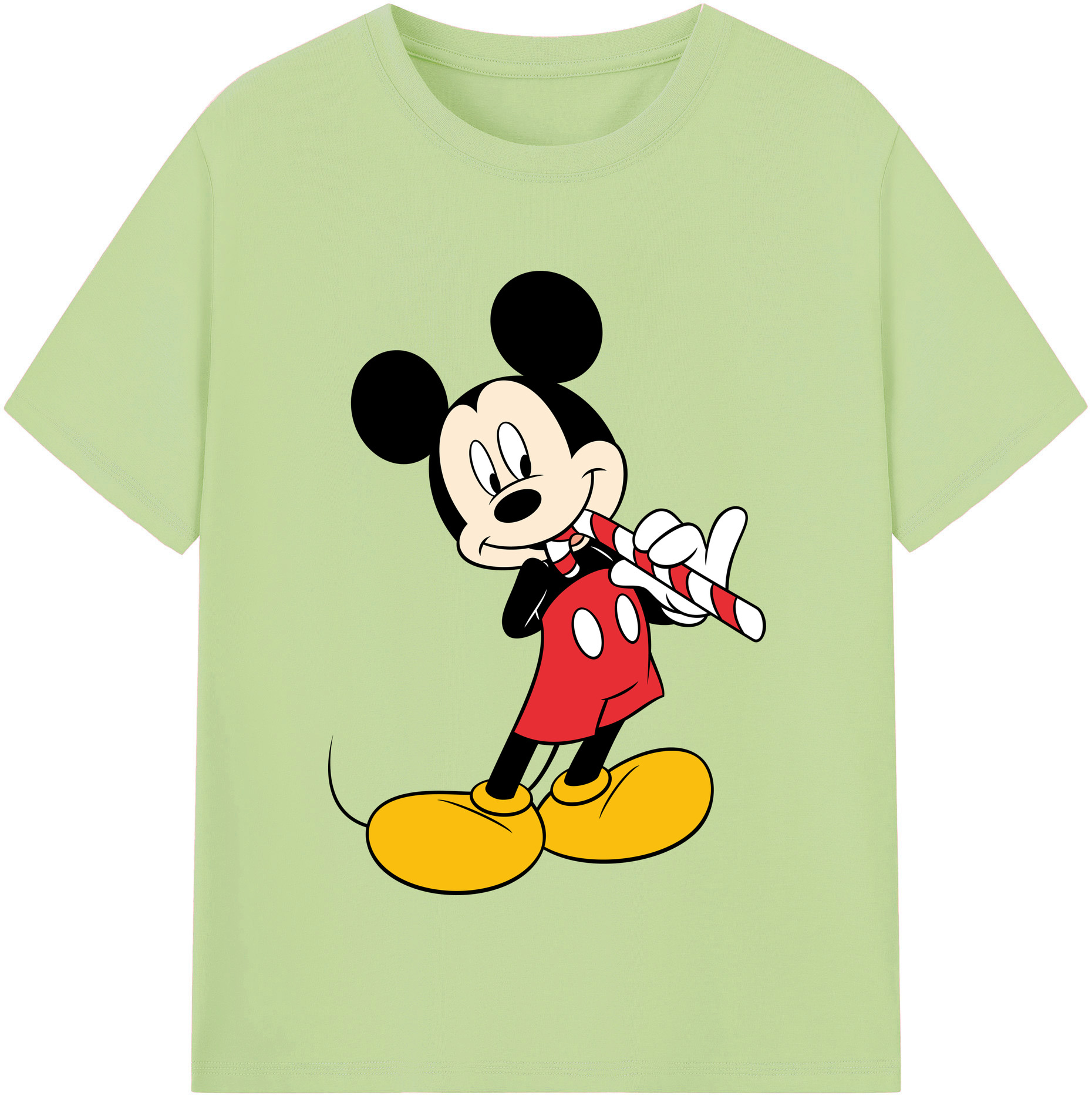 （画像用） ミッキーマウス Mickey Mouse 綿100％半袖Tシャツ（フロントプリント）